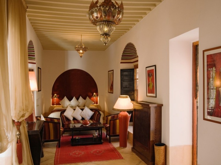 eredeti marokkói stílusú nappali dekoráció