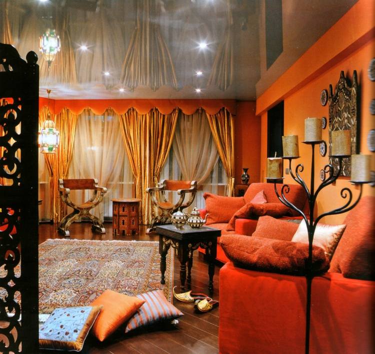 Modern marokkói nappali kialakítás