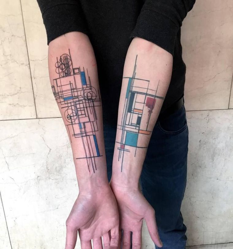 tattoo-model-building-theme-architecture-arm