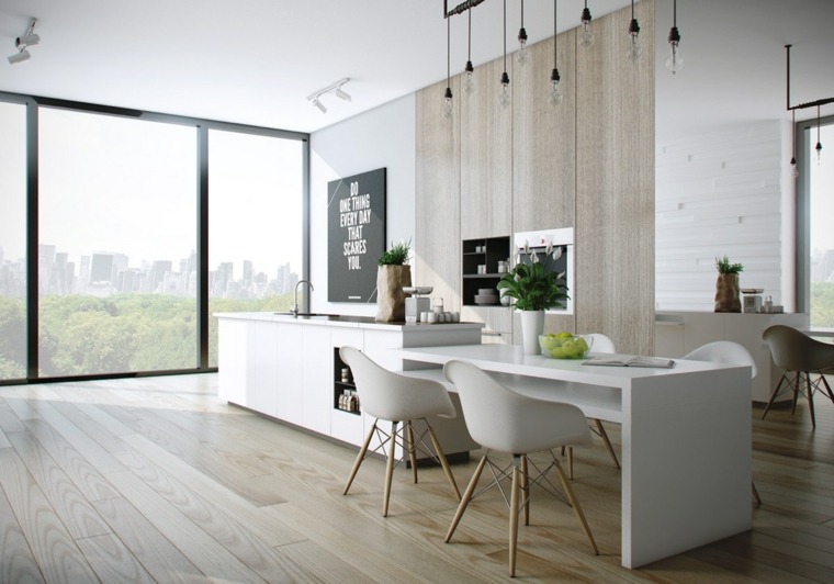Modelli di cucine moderne rivestimenti in legno per pareti mobili