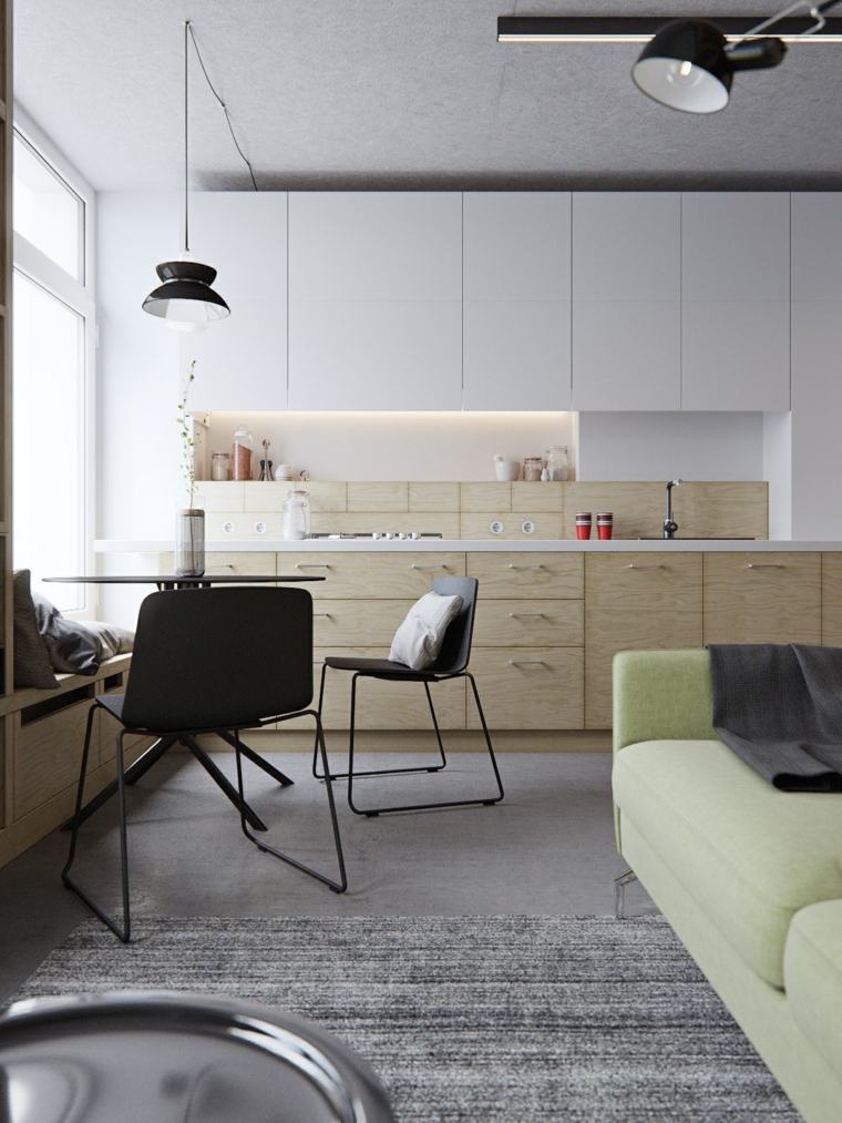 Šiuolaikiniai virtuvės modeliai baldų dizainas deko pobūdis