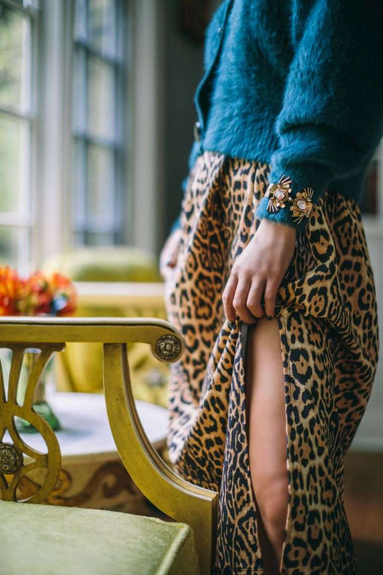 duga suknja s leopardovim printom