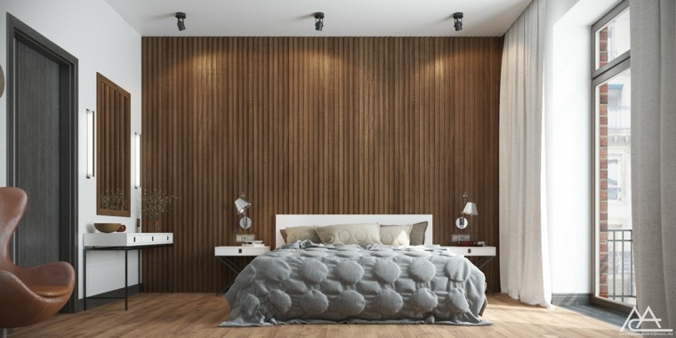 idee per la decorazione della parete della camera da letto contemporanea