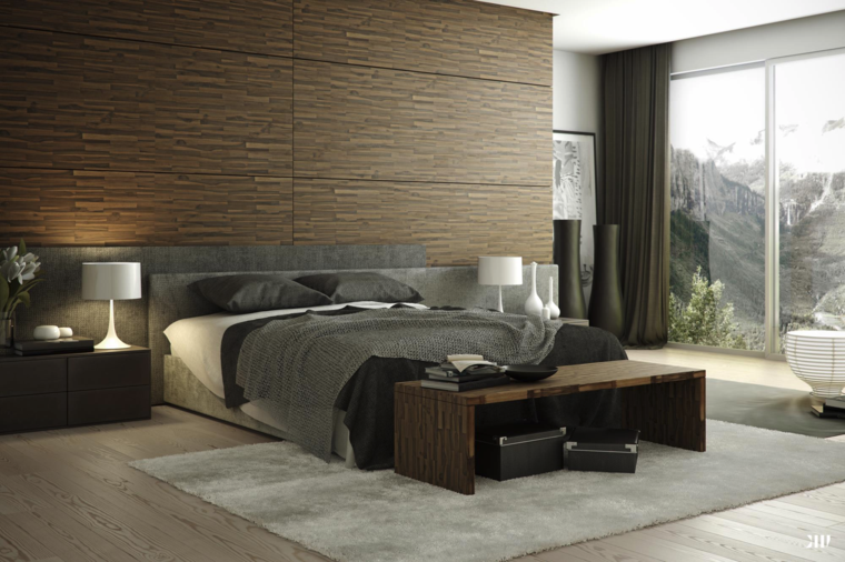 idee per la camera da letto in legno naturale