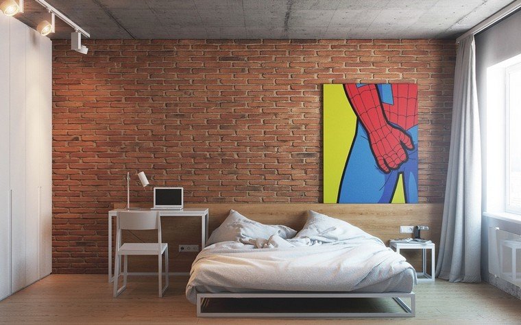 idea di interior design moderno muro di mattoni decorativi
