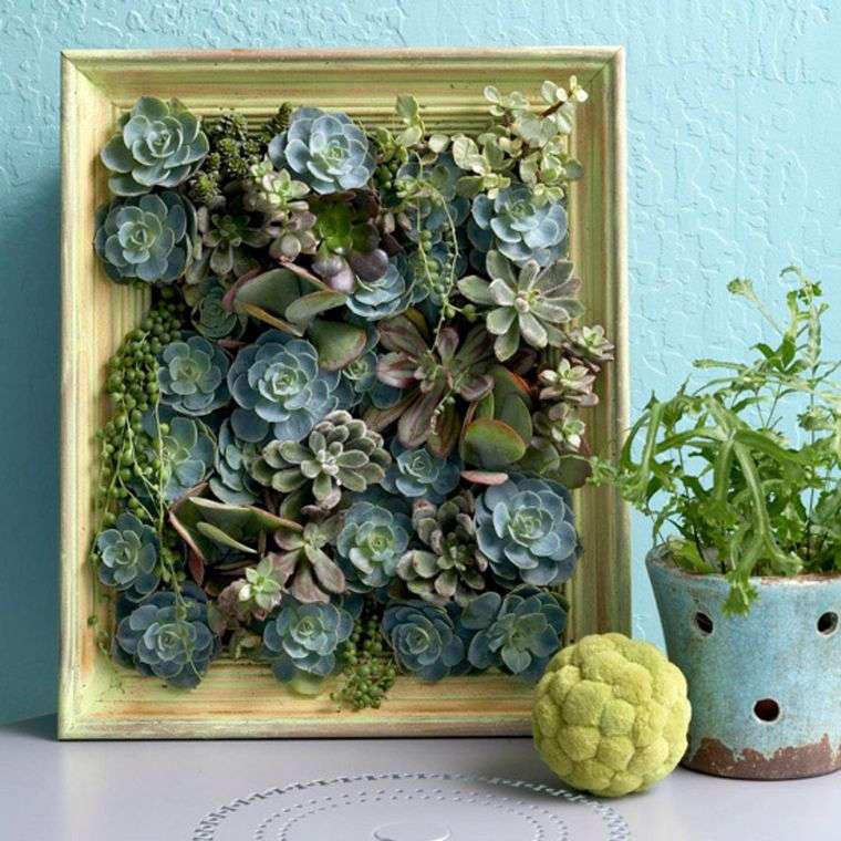 učinite to sami vanjski zeleni zid sukulent-biljke-slika-deko-okvir