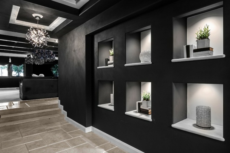 interjeras optimizuoja erdvę modernus dekoras idėja parduotuvės lentynos pakabinama šviesa
