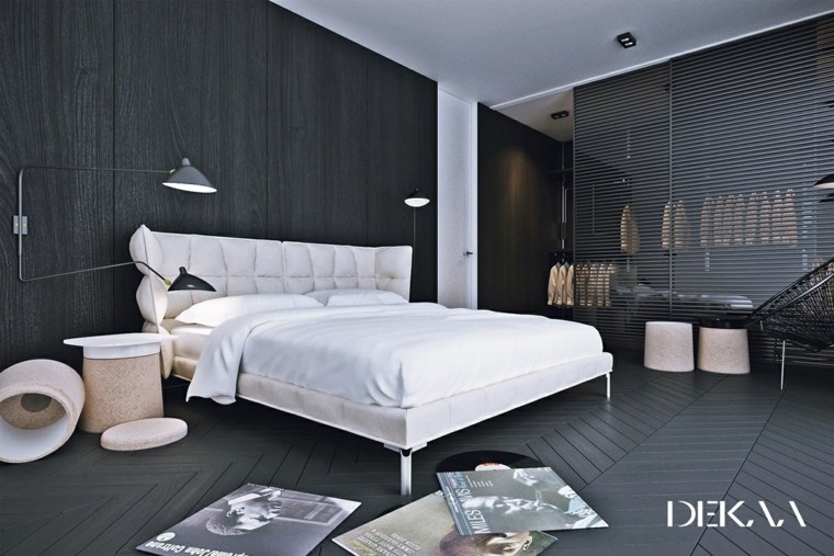 camera da letto moderna idea di design testiera trapuntata spogliatoio camera da letto