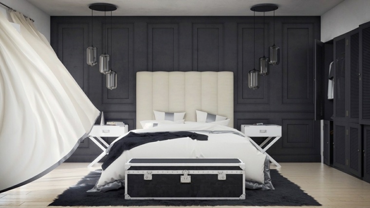 dizajn interijera spavaća soba krevet prošiveno uzglavlje