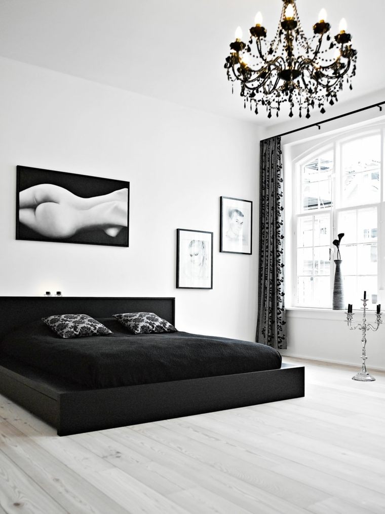 moderni dizajn spavaća soba luster ideja ukrasiti zid krevet okvir spavaće sobe