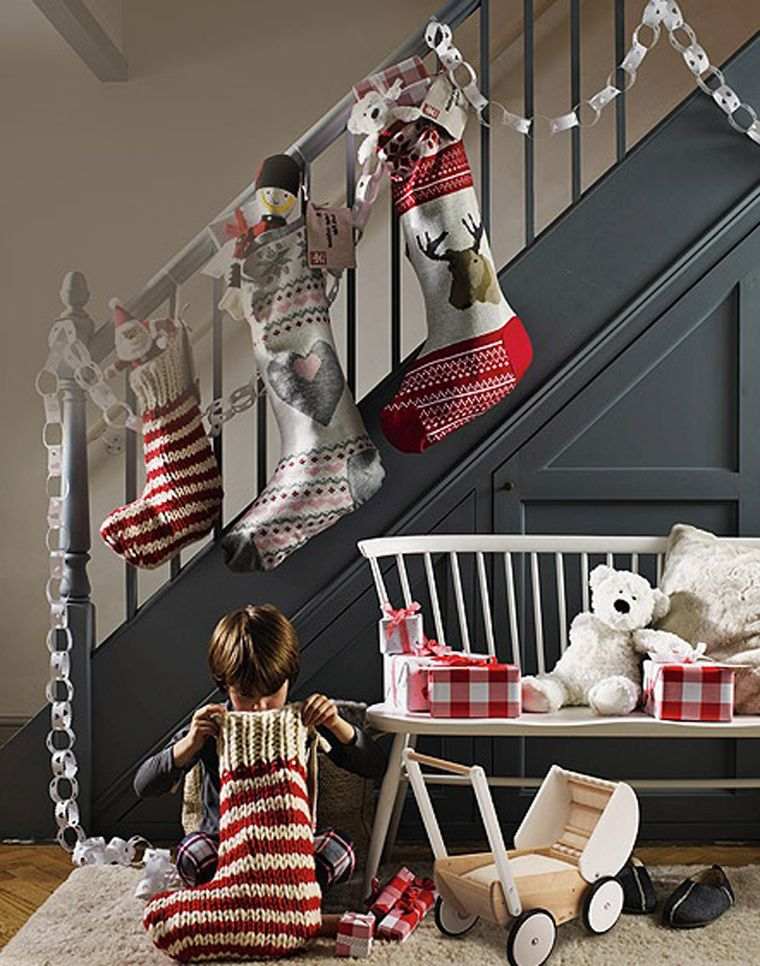 Ghirlanda scala interna decorazione calzino natalizio