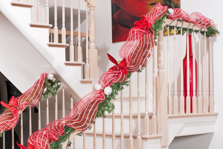 božićna kuća vijenac vijenac deco rukohvat stubište kreativna aktivnost