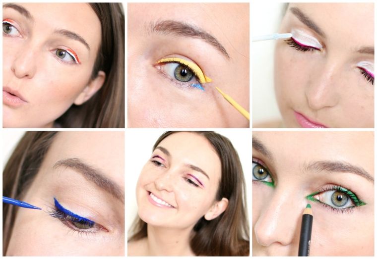 naujovė akių makiažas-tendencija-akių pieštukas-ryški spalva