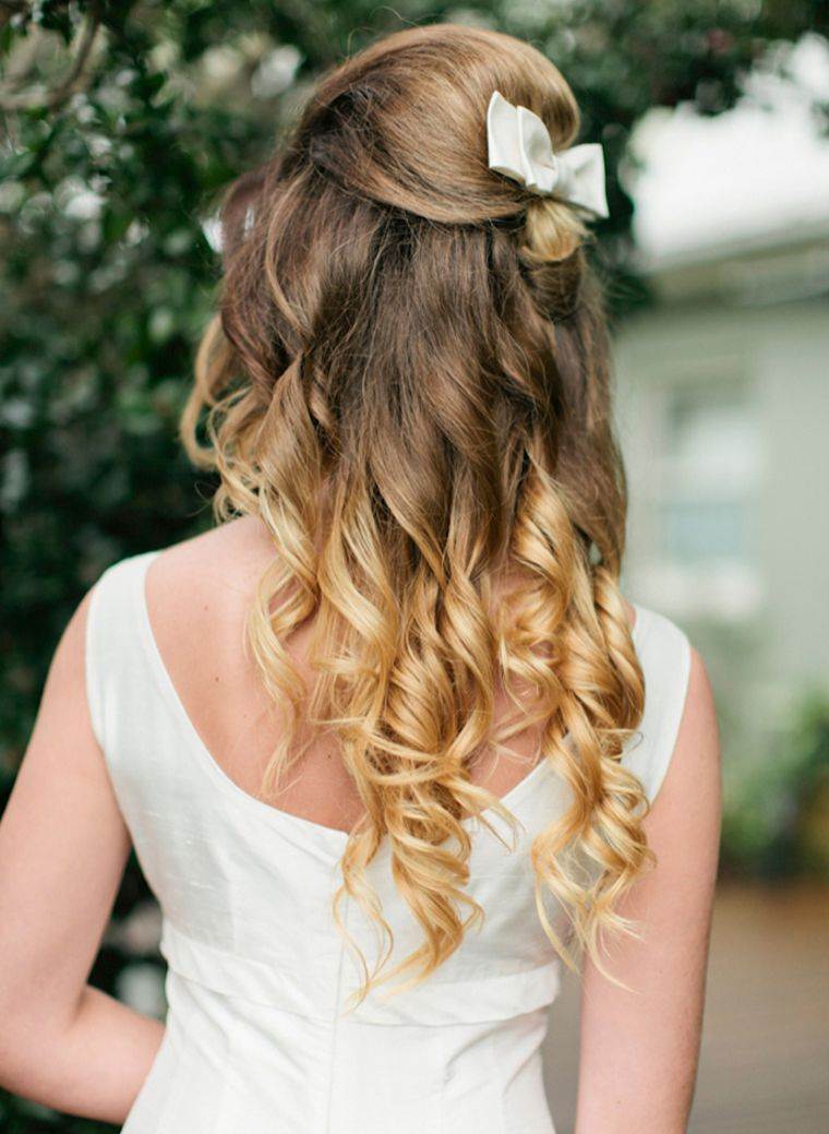 duga kosa plava ombre vjenčana frizura valovita