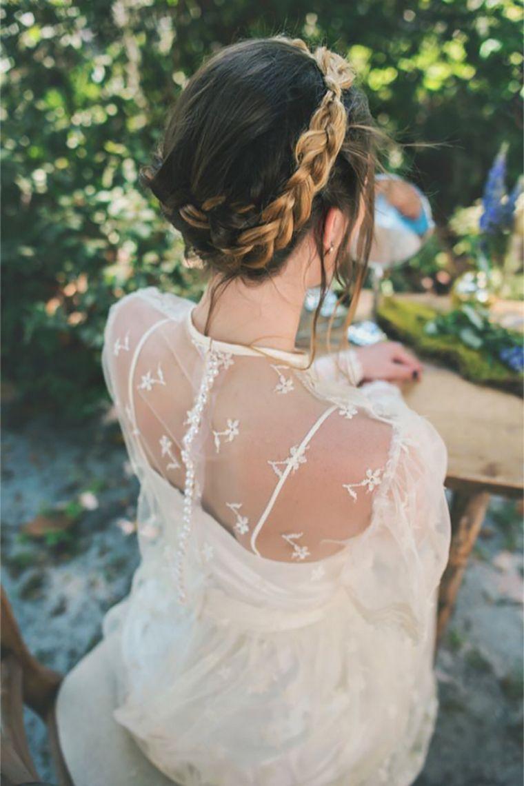Frizure za vjenčanje pletenice ideje ombre plava duga kosa
