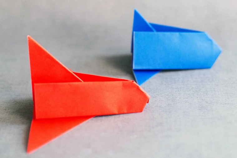 lengva origami erdvėlaivio idėja