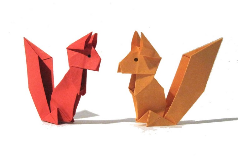 lengvas origami-voverė-origami