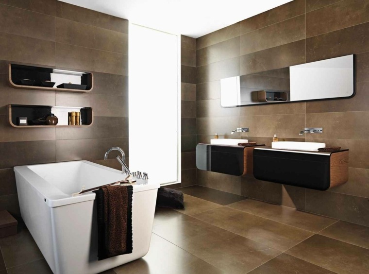 modern barna színű fürdőszoba