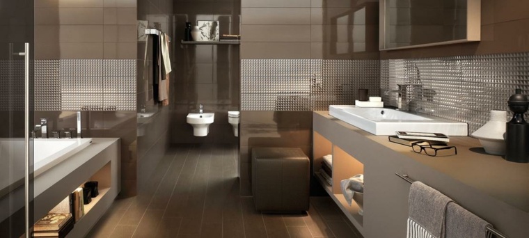 barna fürdőszoba divatos színekben