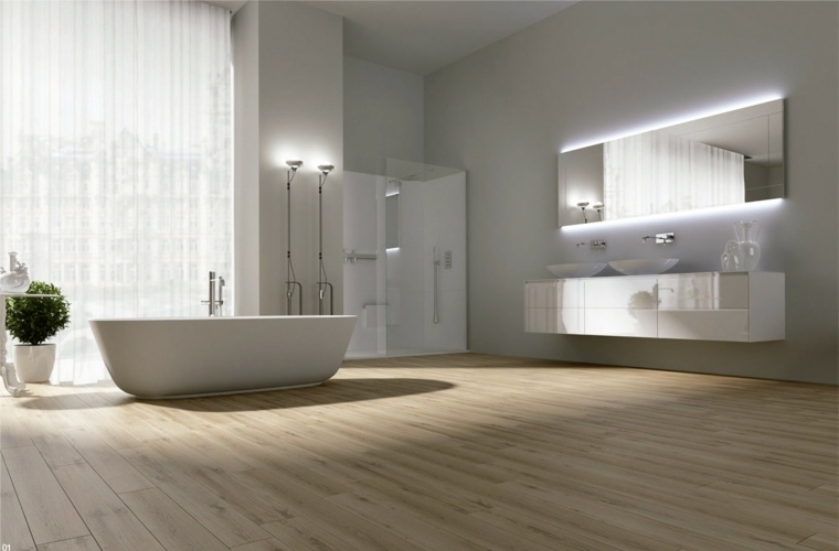 Laminatni parket drvena moderna kupatila