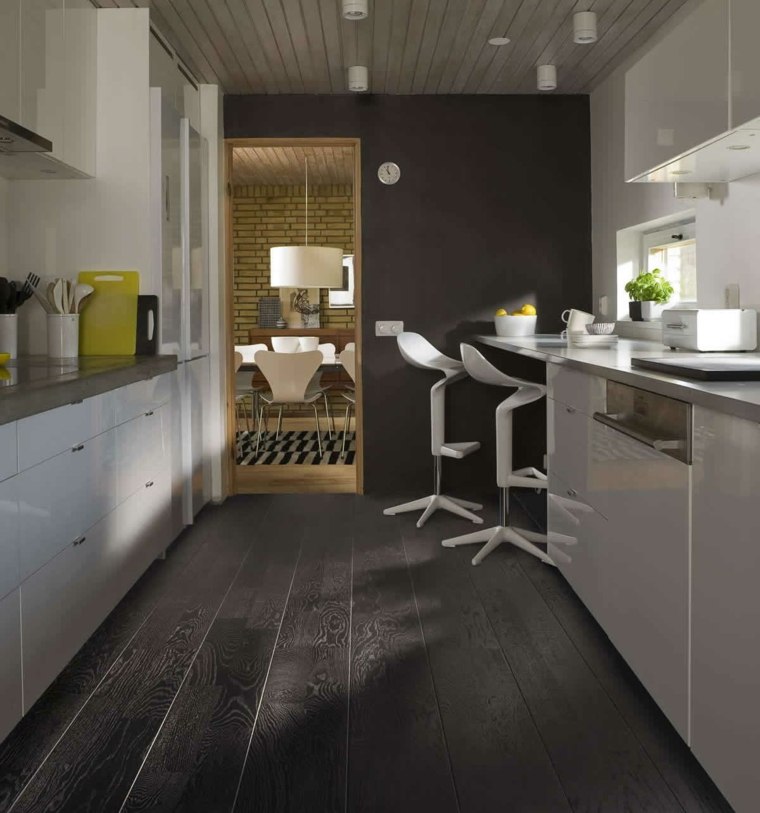 cucina americana in parquet nero