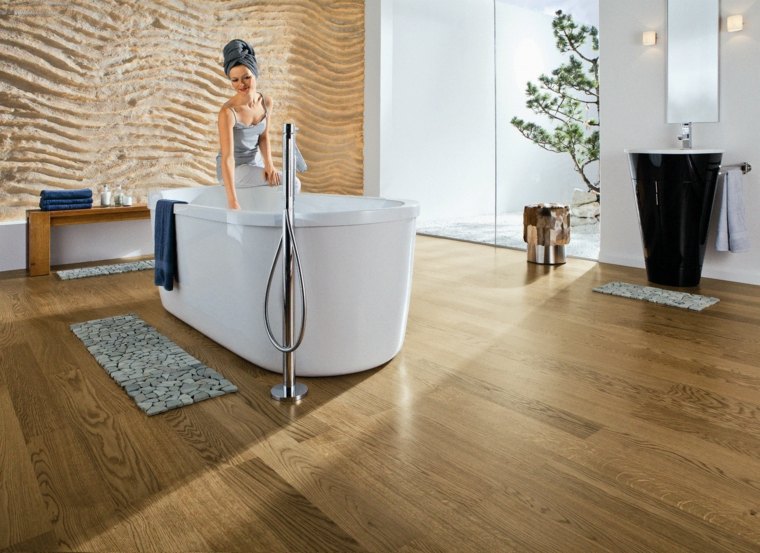 Bagno in parquet zen