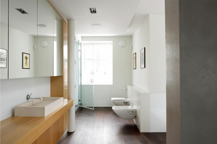 bagno in parquet wc sospeso