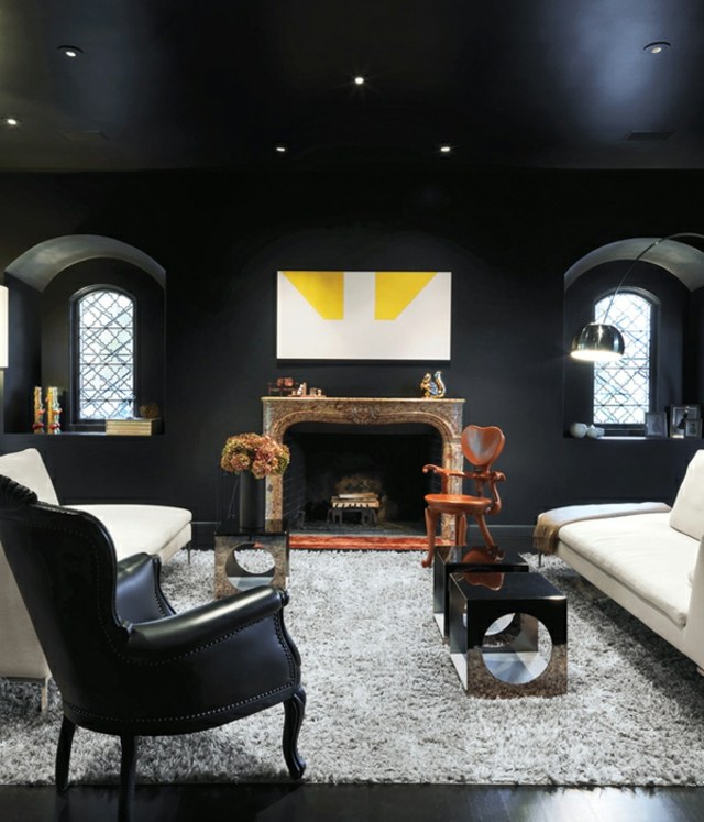 modern fekete nappali