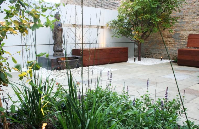 cortile interno giardino design zen