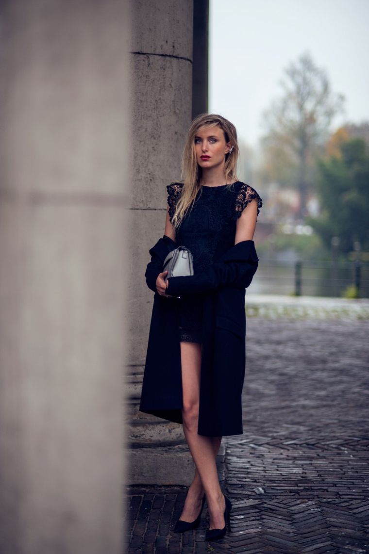 look da sera con abito nero