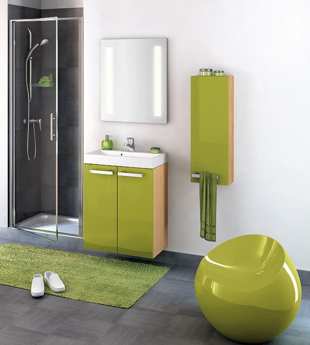 žalios vonios dizaino grindų kilimėliai dušo kabina mažo ploto vonios kambarys