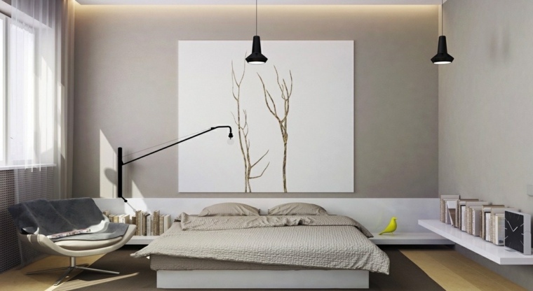 Zen camera da letto foto minimalista idee di decorazione di colore beige