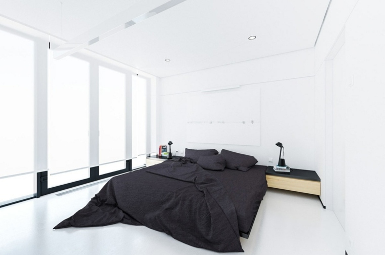miegamasis balta spalva zen atmosfera interjeras minimalistinis dizainas