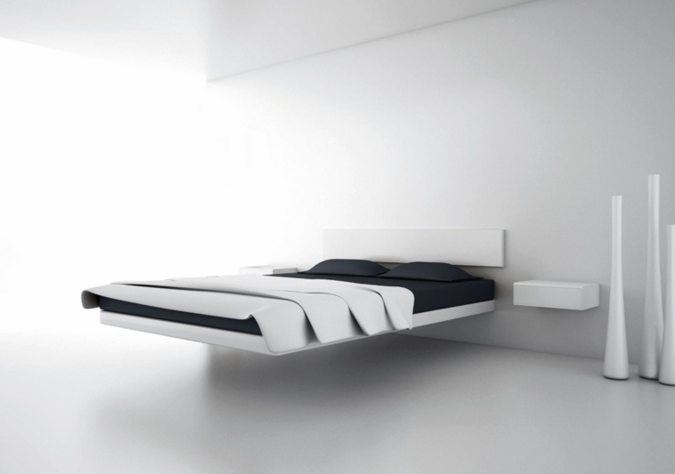 zen hálószoba felnőtt úszó ágy ötletek pihentető dekoráció