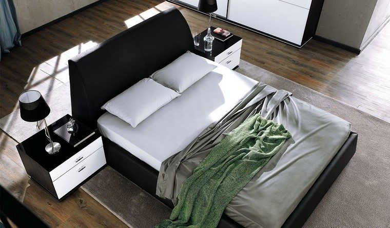 Zen dekoráció modern hálószoba párnázott felnőtt ágy