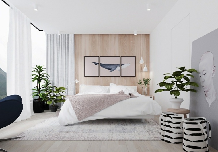 Camera da letto zen in stile giapponese con foto deco feng shui