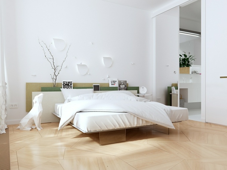 balta zen miegamojo nuotrauka minimalistinė apdaila