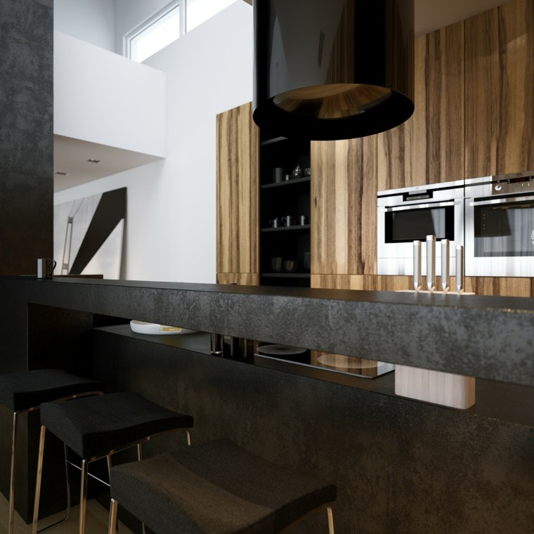 foto cucina moderna in legno-marmo