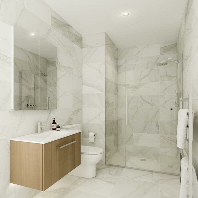 Nordic design fürdőszoba márvány deco