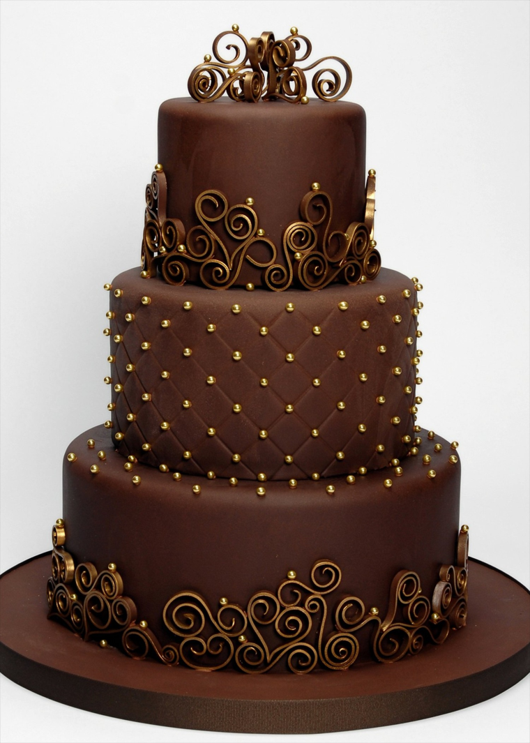 elegáns-elegáns-csokoládé-esküvői torta