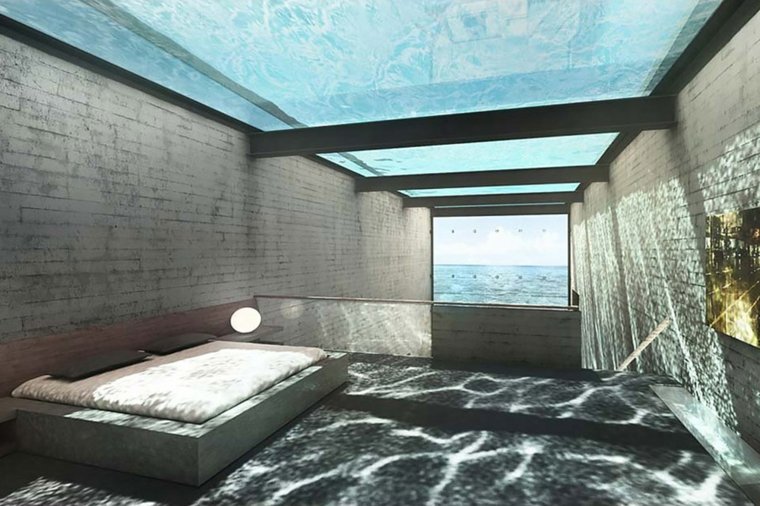dizajn kuće bazen staklo dizajn interijera ideja bazena