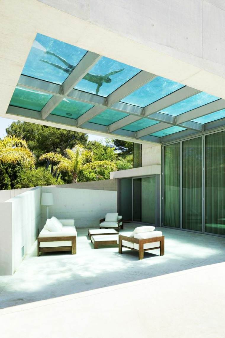 ideja za dizajn staklenog bazena moderna kuća