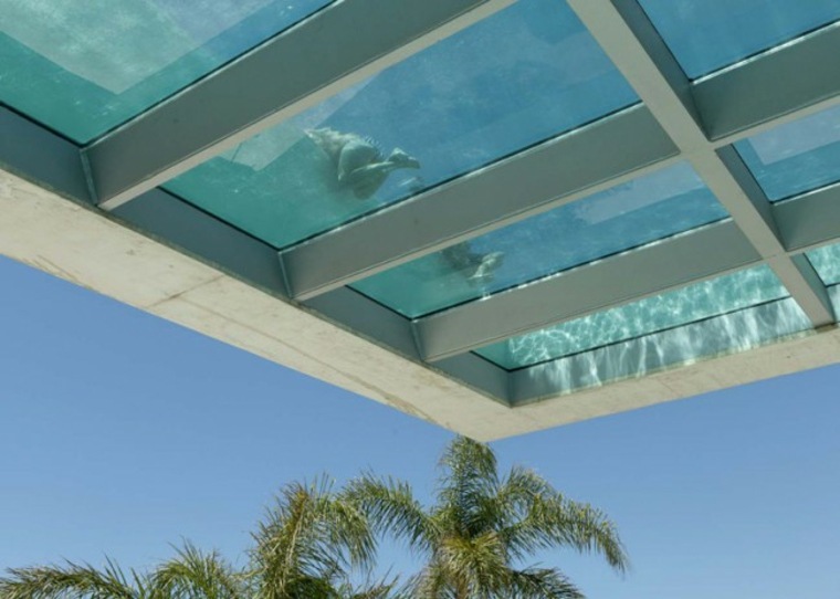 staklo dizajn bazena stakleni zid ideja za dizajn kuće izgled meduze