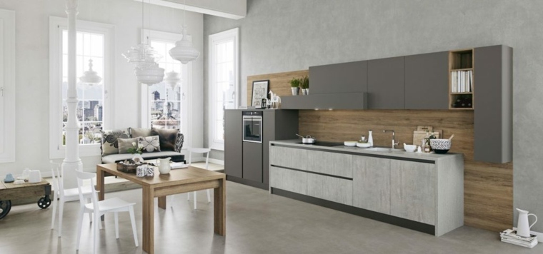 piccolo armadio da cucina colore grigio grigio idee parete della cucina