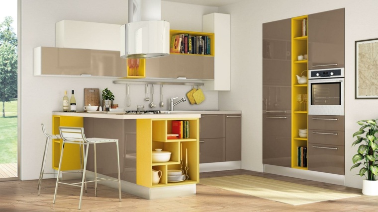 mensole da cucina modello armadio da cucina giallo beige