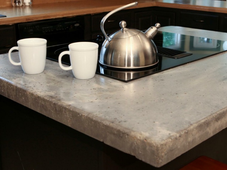 moderan dizajn interijera kuhinje voštano betonsko drvo trend unutarnjih ideja