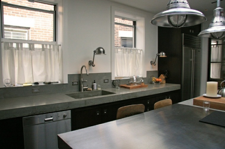 moderan dizajn kuhinje betonski kuhinjski otočni privjesak