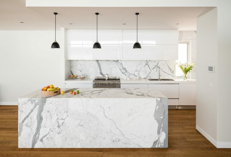 Piani di lavoro in marmo-Idea-Cucina-moderna-Interior-Design