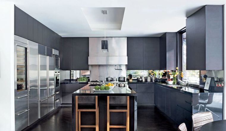 crna-granit-kamena-kuhinja-dizajn-deco-metalna radna ploča
