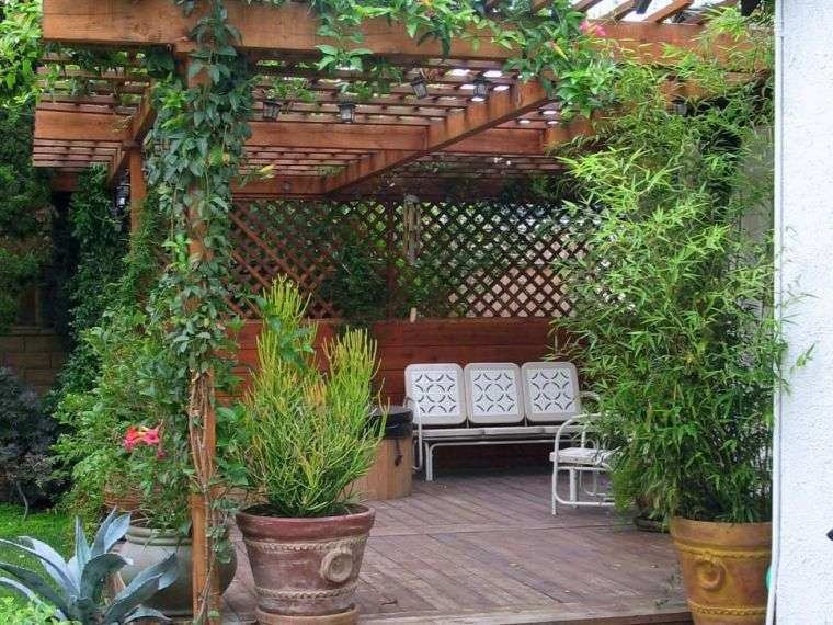 sjenilo pergola drvena terasa deco